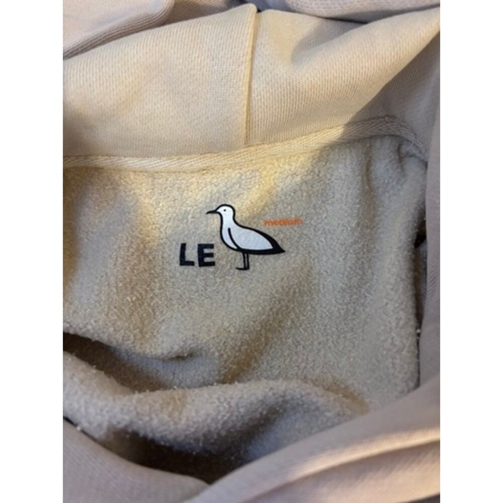 Le Surf Cowboy Hoodie Sweatshirt Medium Beige Graphic Pullover Oversized - Picture 9 of 9